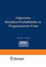 Allgemeine Betriebswirtschaftslehre in programmierter Form