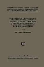 Personendarstellung bei den florentinischen Geschichtsschreibern der Renaissance