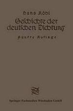 Geschichte der deutschen Dichtung