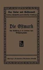 Die Ostmark eine Einführung in die Probleme ihrer Wirtschaftsgeschichte,