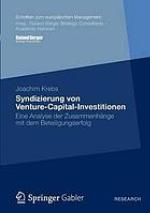 Syndizierung von Venture-Capital-Investitionen Eine Analyse der Zusammenhänge mit dem Beteiligungserfolg