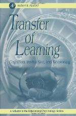 Transfer of Learning: Cognition, Instruction, and Reasoning