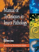 Manual of Techniques in Insect Pathology
