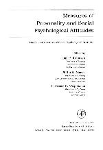 Measures of Personality and Social Psychological Attitudes