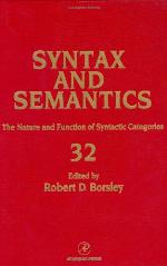 The Nature and Function of Syntactic Categories (Syntax and Semantics, Vol 32) (Syntax and Semantics)