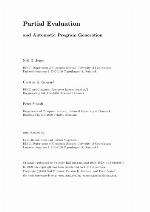 Partial Evaluation and Automatic Program Generation