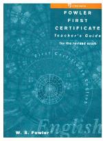 First Certificate : Teacher's Guide