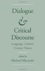 Dialogue and Critical Discourse