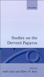 Studies on the Derveni Papyrus