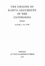 The Origins Of Kant's Arguments In The Antinomies