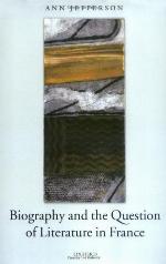 Biography and the Question of Literature in France