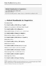 The Oxford Handbook of the Word