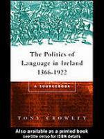The Politics of Language in Ireland, 1366-1922