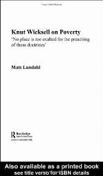 Knut Wicksell on Poverty