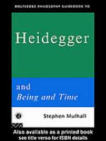 Routledge Philosophy Guidebook to Heidegger and Being and Time
