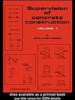 Supervision of Concrete Construction