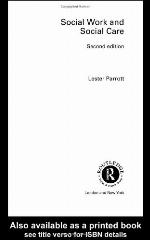 Social Work and Social Care (Gildredge social policy series)
