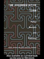 Argumentative Turn in Policy Analysis and Planning