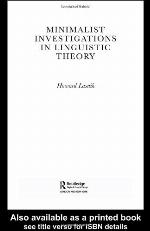 Minimalist investigations in linguistic theory