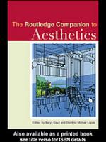 The Routledge Companion to Aesthetics