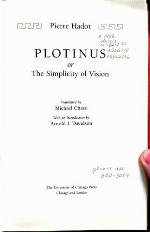 Plotinus, or the Simplicity of Vision