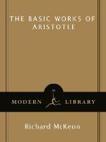 The Basic Works of Aristotle