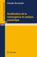 Accélération De La Convergence En Analyse Numérique