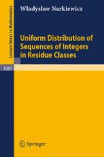 Uniform Distribution of Sequences of Integers in Residue Classes