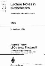 Analytic Theory of Continued Fractions III
