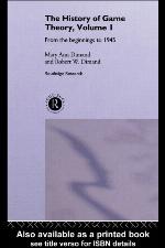 The History of Game Theory, Volume 1