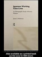 Japanese Working Class Lives