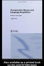 Comparative Syntax and Language Acquisition