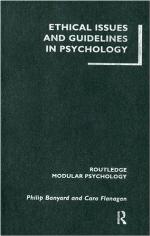 Ethical Issues and Guidelines in Psychology