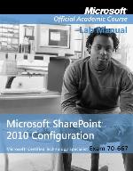 Exam 70-667 Microsoft Office Sharepoint 2010 Configuration Lab Manual