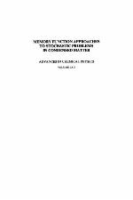 Advances in Chemical Physics, Memory Function Approaches to Stochastic Problems in Condensed Matter