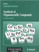 Synthesis of Organometallic Compounds