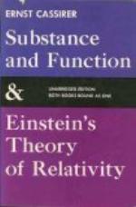 Substance and Function and Einstein's Theory of Relativity
