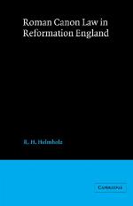 Roman Canon Law in Reformation England