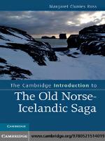 The Cambridge Introduction to the Old Norse-Icelandic Saga