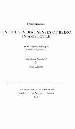 On The Several Senses Of Being In Aristotle