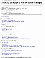 Critique of Hegel's Philosophy of Right
