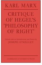 Critique of Hegel's 'Philosophy Of Right' (Cambridge Studies in the History and Theory of Politics)