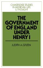 The Government of England Under Henry I