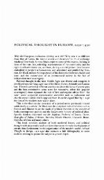 Political Thought in Europe, 1250-1450