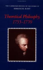 Theoretical Philosophy, 1755 1770