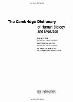 The Cambridge Dictionary Of Human Biology And Evolution