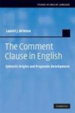 The Comment Clause in English