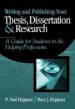 Writing and Publishing Your Thesis, Dissertation, and Research