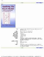 Applying the Rasch model : fundamental measurement in the human sciences