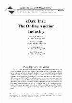 EBay, Inc : the online auction industry